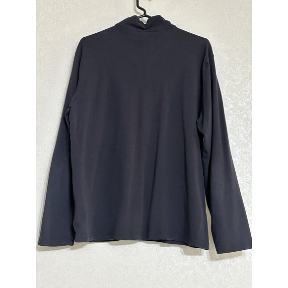 Michael Kors Solid Navy Blue 1/4 Zip Long Sleeve Pullover Shirt Mock Neck Mens L - Picture 3 of 7